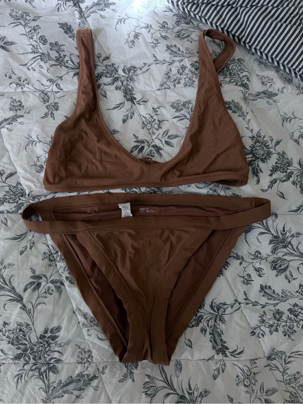aerie Brown Scoop-Neck Bikini Set